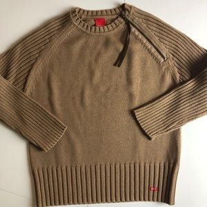 NWOT Esprit Suede Tasseled Front Side Zippered Sweater